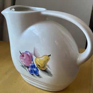 Knowles Utility Ware White Pitcher with Fruit Motif